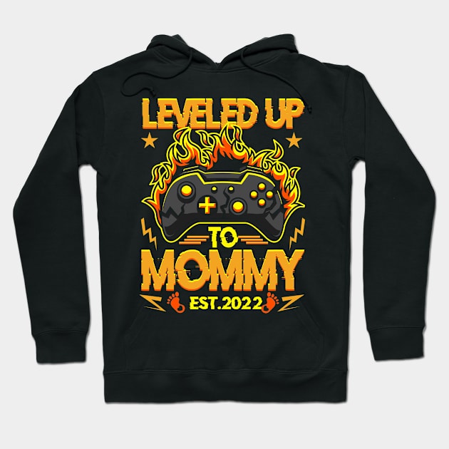 New Parent Shirt - Leveled Up To Mommy 2022 Game Player Gift Mom Tshirts For Women Hoodie by Norine Linan 